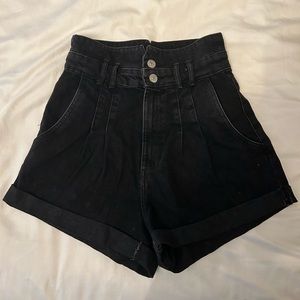 Zara high waist mom jean shorts
